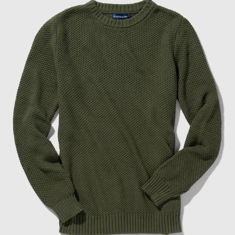Men's Recycled Pique Crew Sweater NWT